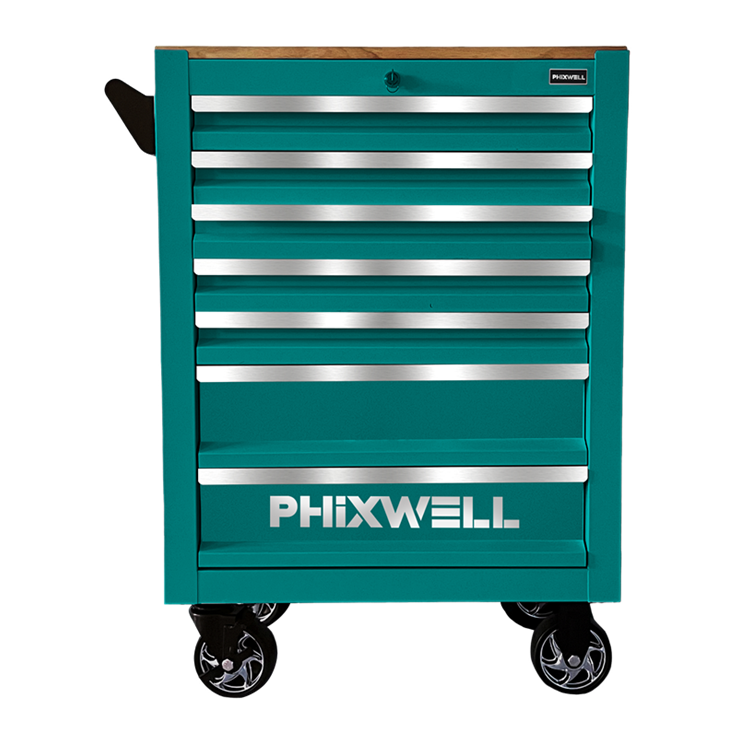 719506 PHIXWELL Szafka do przechowywania z 7 szufladami i drewnianym blatem