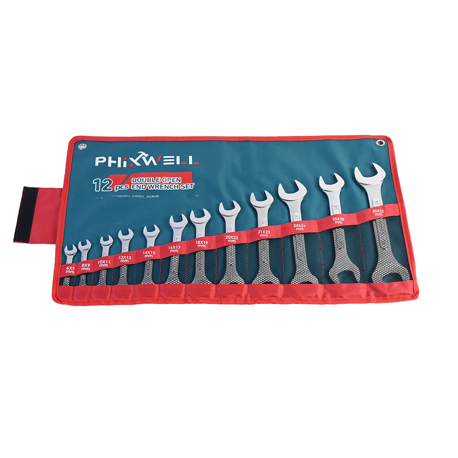 717534 PHIXWELL 12-częściowy zestaw kluczy dwustronnych żebrowanych